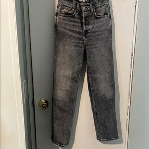 Re/Done Black Straight Jeans Timeless Style